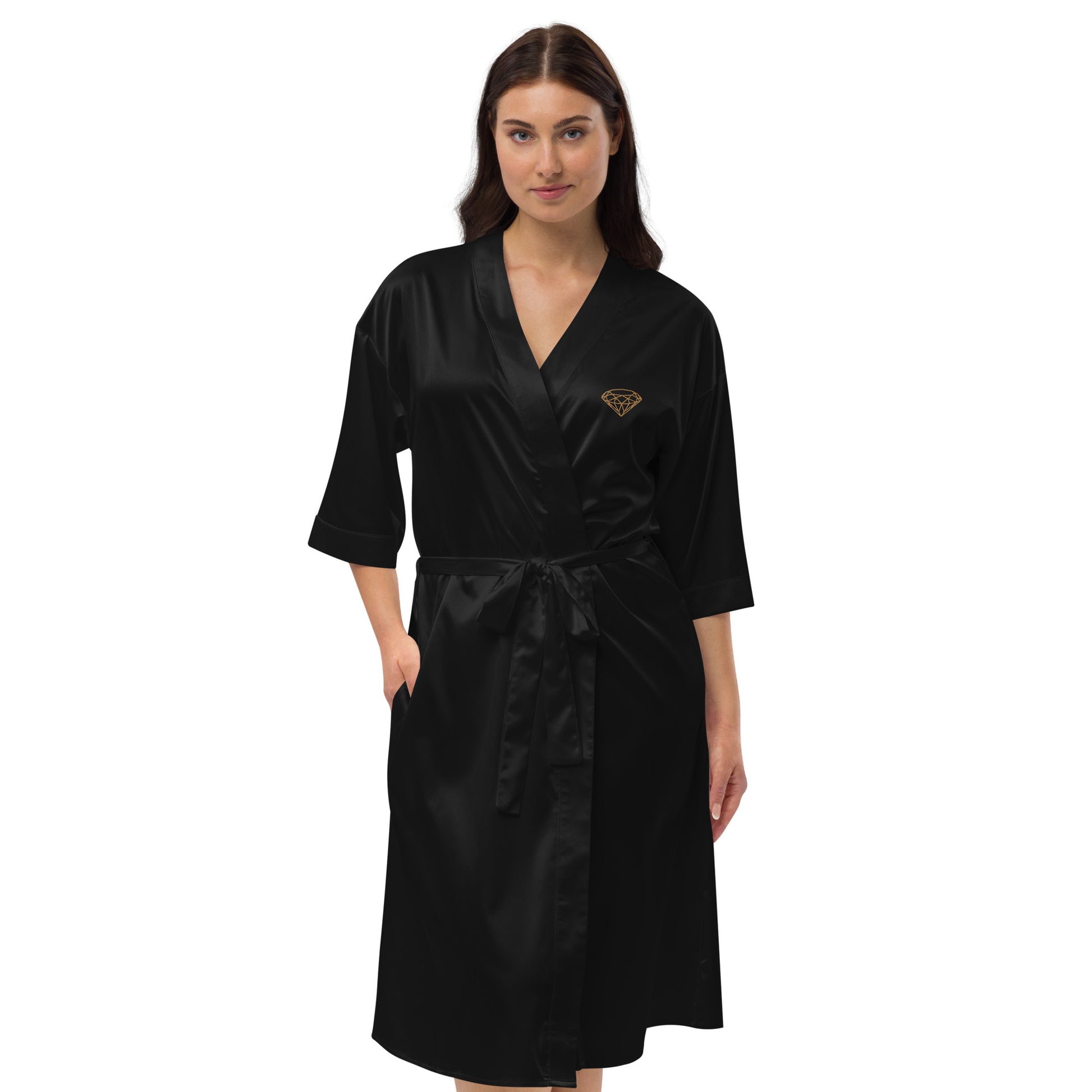 Satin robe Black --Donna G.--