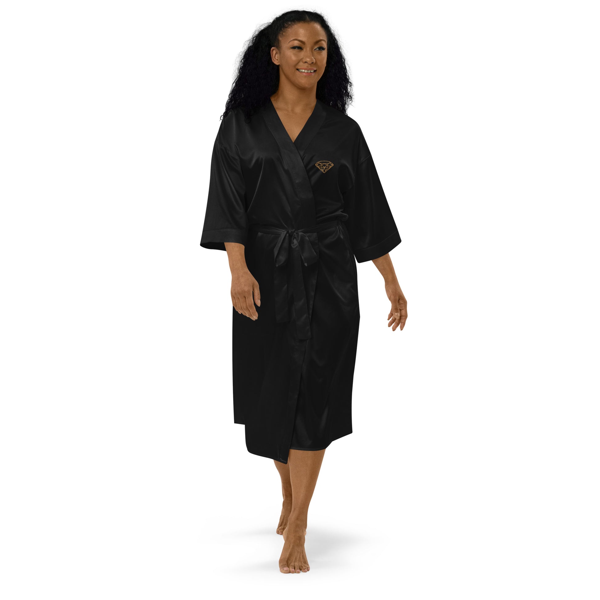 Satin robe Black --Donna G.--