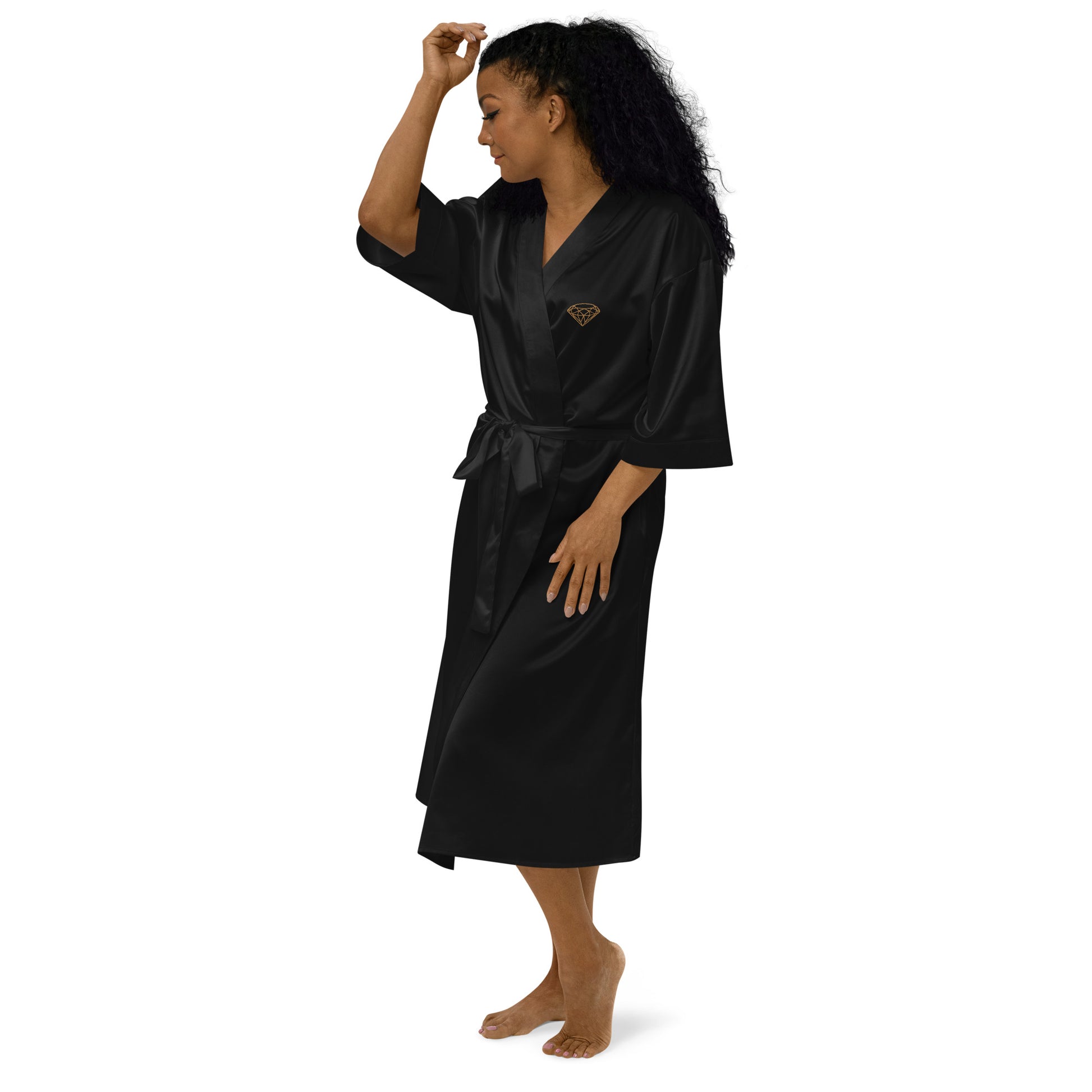 Satin robe Black --Donna G.--