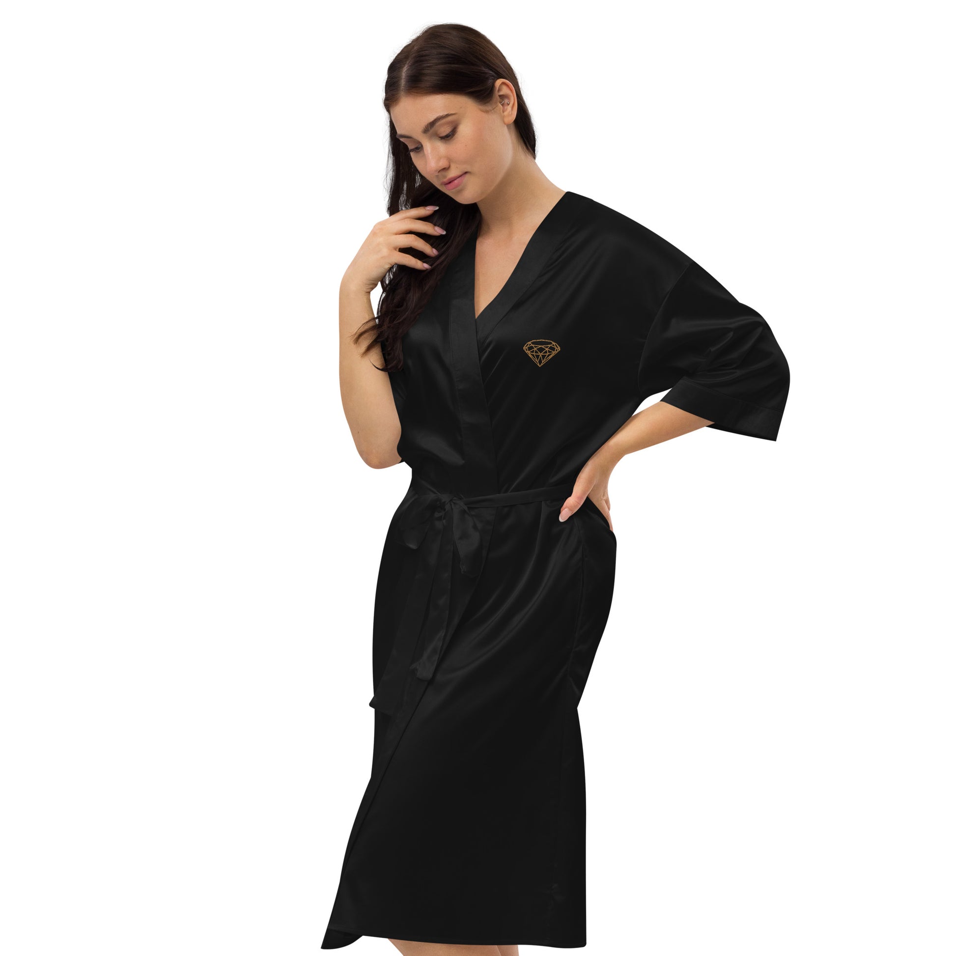 Satin robe Black --Donna G.--