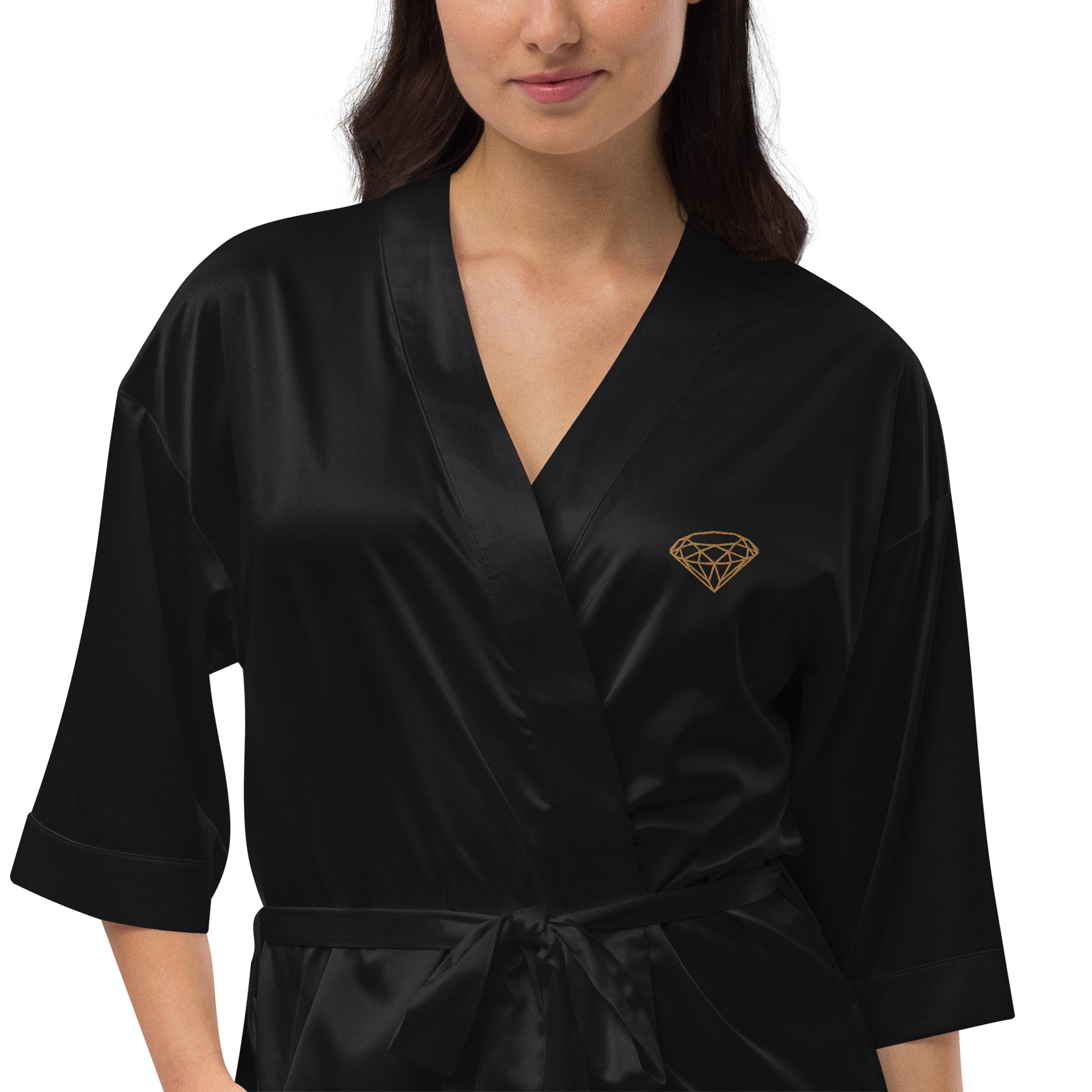 Satin robe Black --Donna G.--