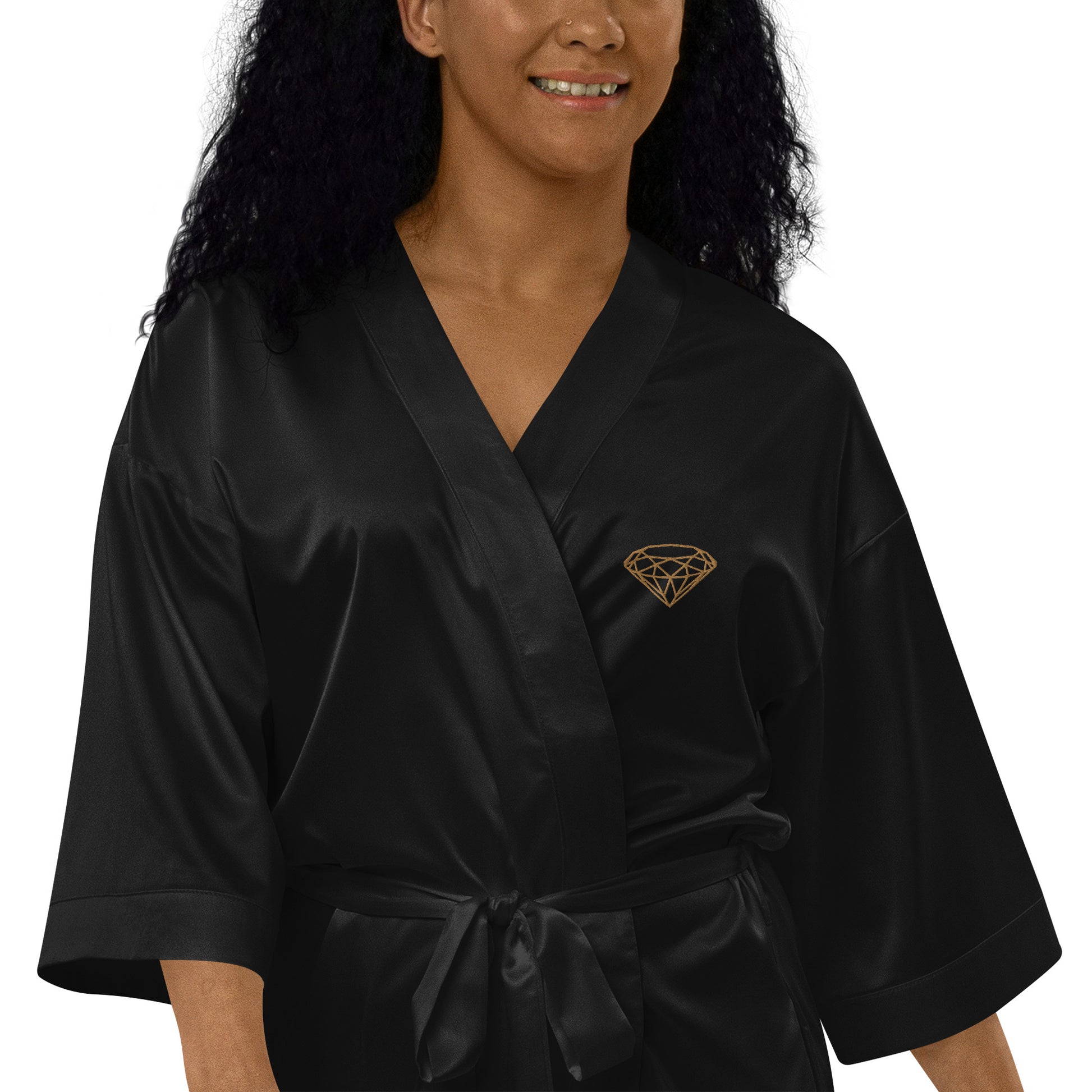 Satin robe Black --Donna G.--