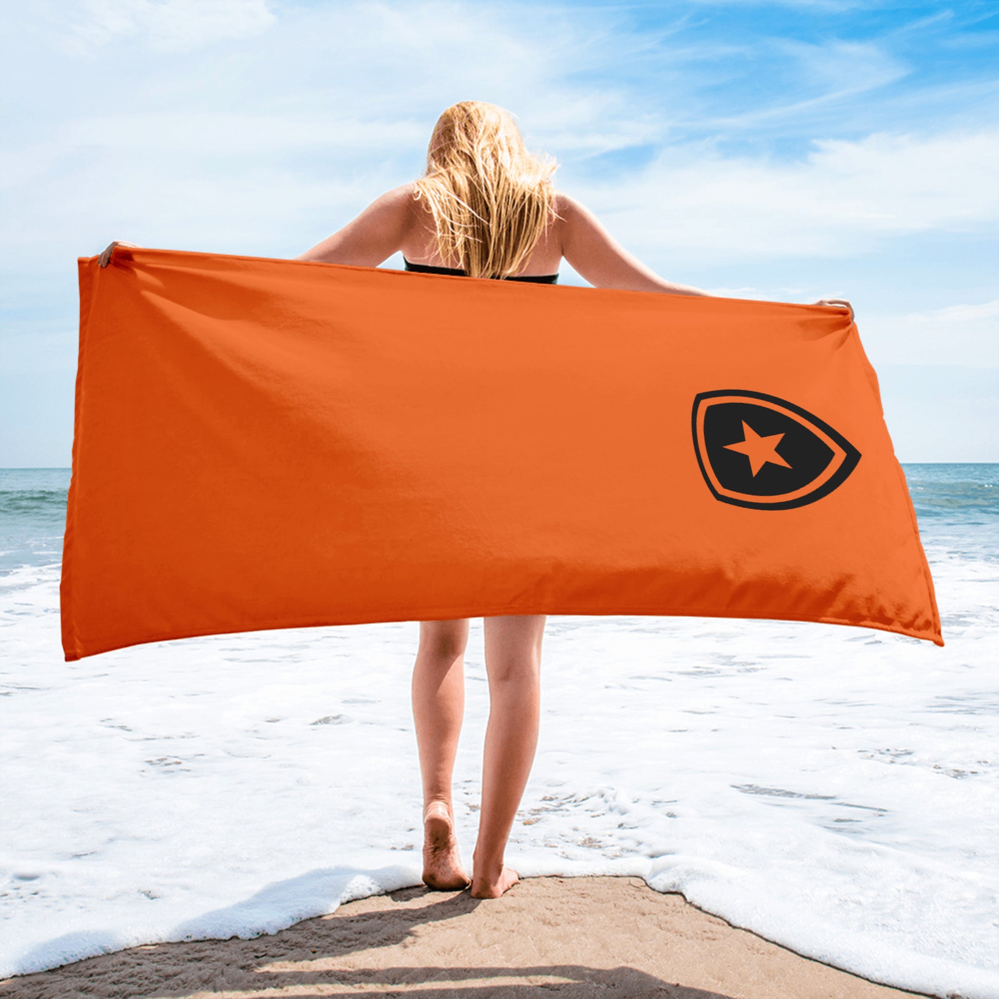Luxe badkamer handdoek --CH Style-- | Oranje |