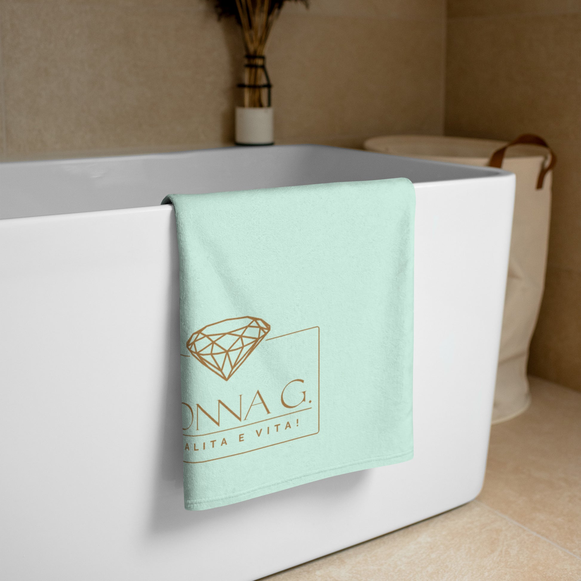 Luxe badkamer handdoek --Donna-G.-- | Lichtgroen |