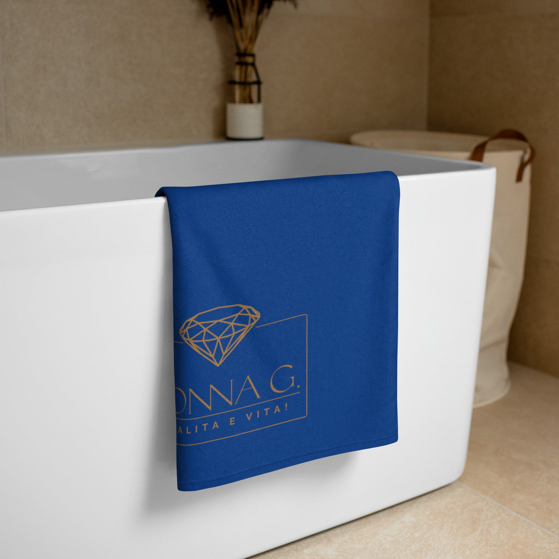 Luxe badkamer handdoek -- Donna G. -- | Blauw |