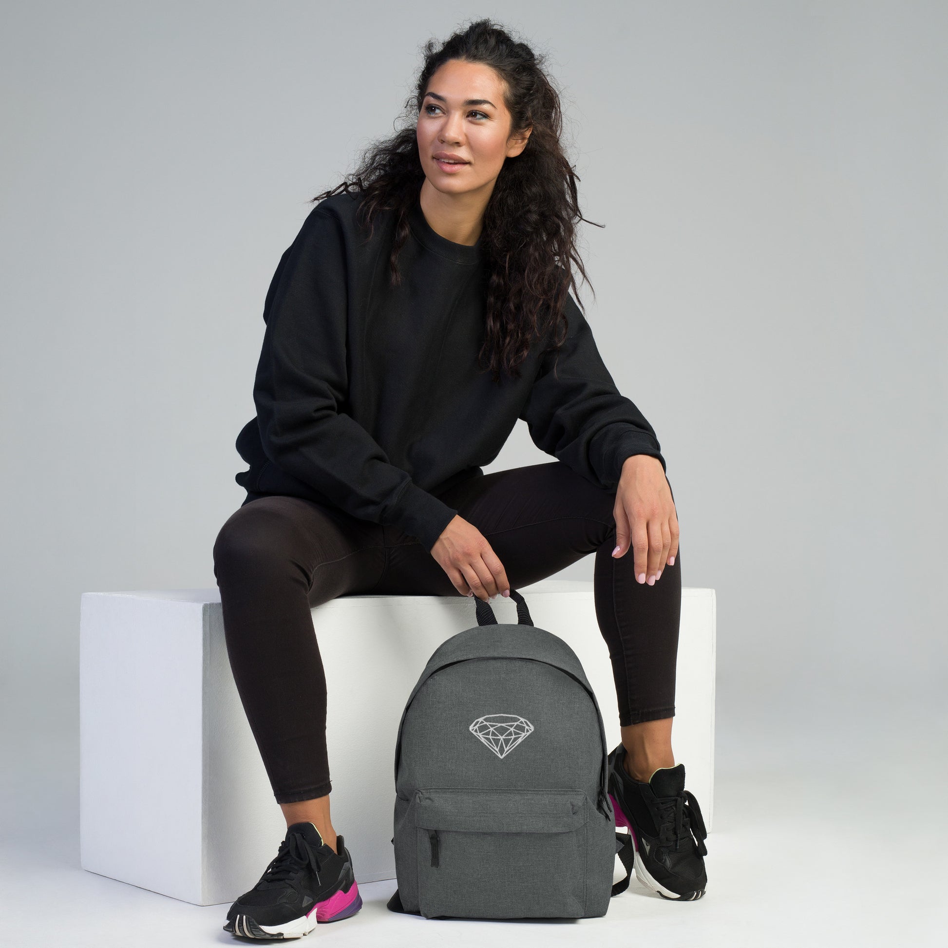 Luxury Embroidered Backpack --Donna G.-- Grey