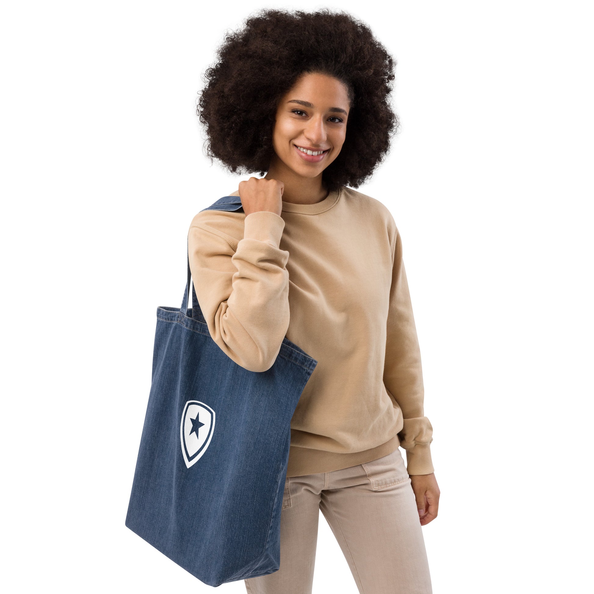 100% Organic Denim Tote Bag