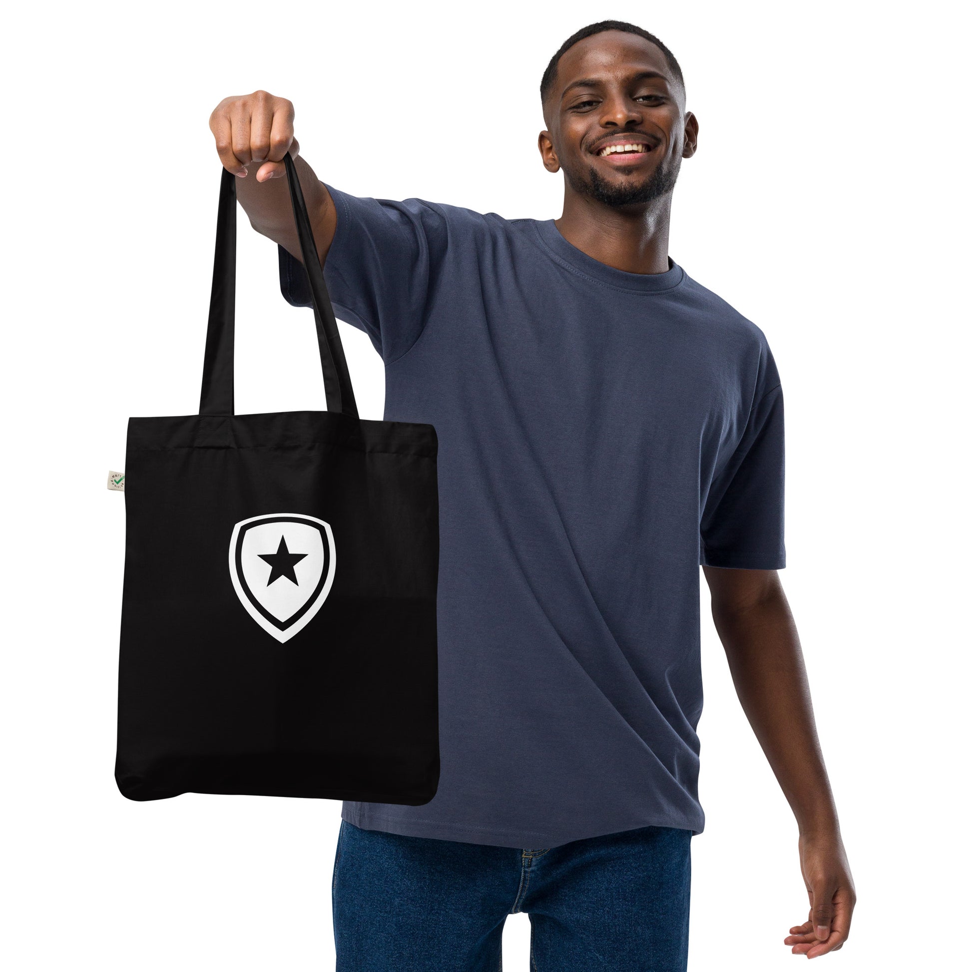 100% Organic Fashion Tote Bag --CH Style-- Black