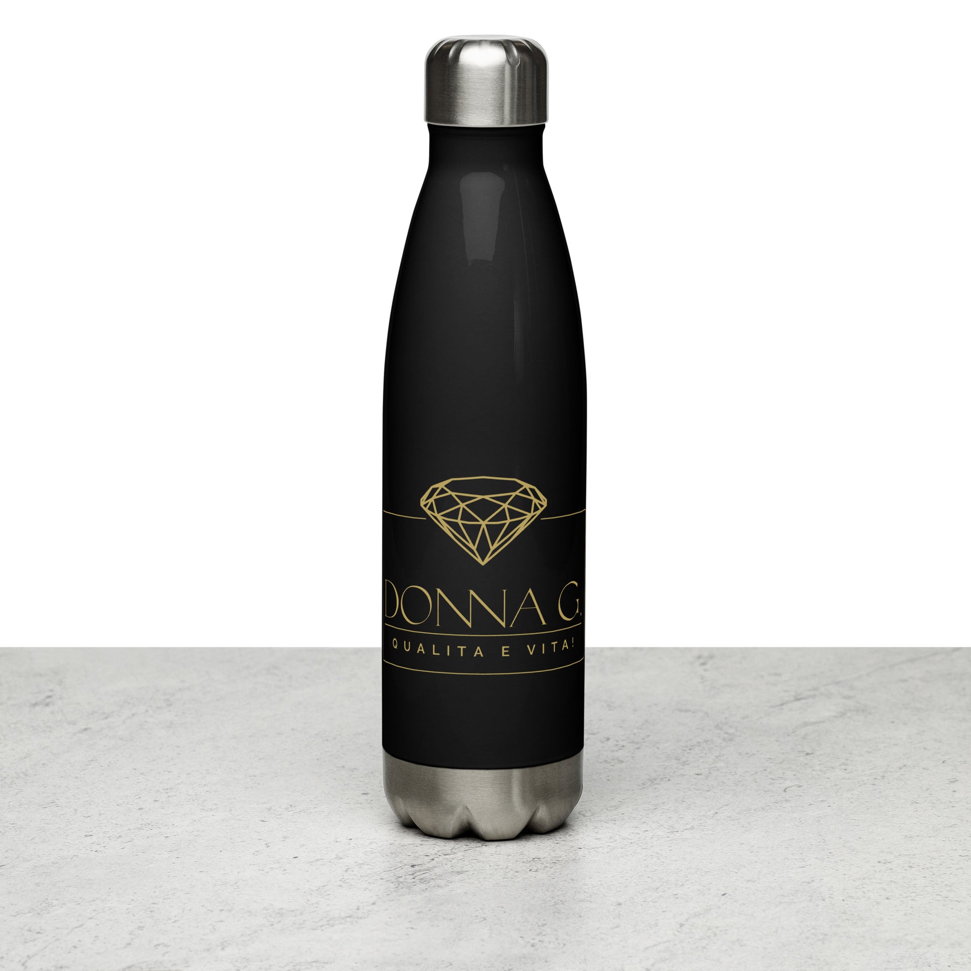 Luxury Stainless Steel Water Bottle --Donna G.-- Black