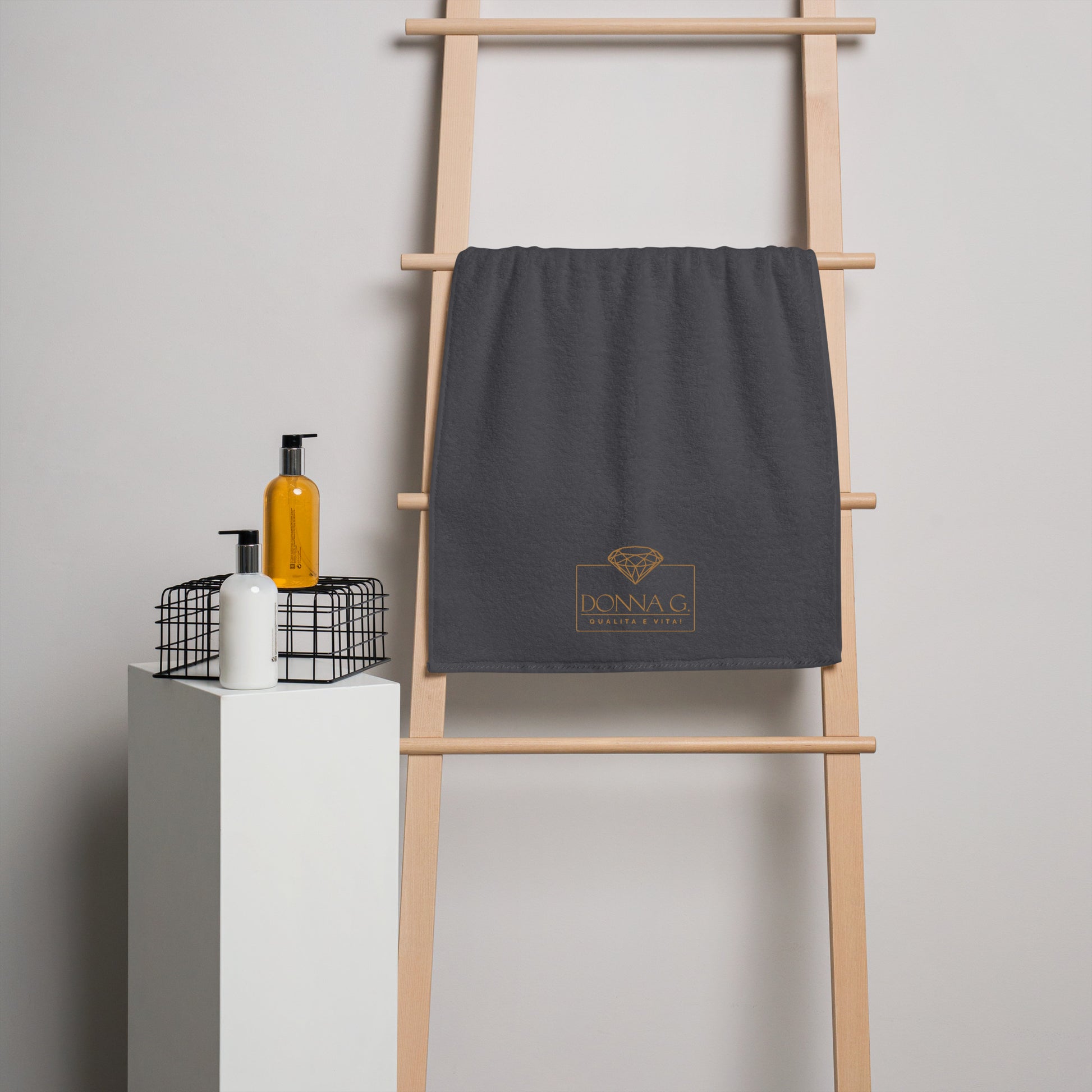 Luxe handdoek van Turks Katoen --Donna G.-- | Grijs |