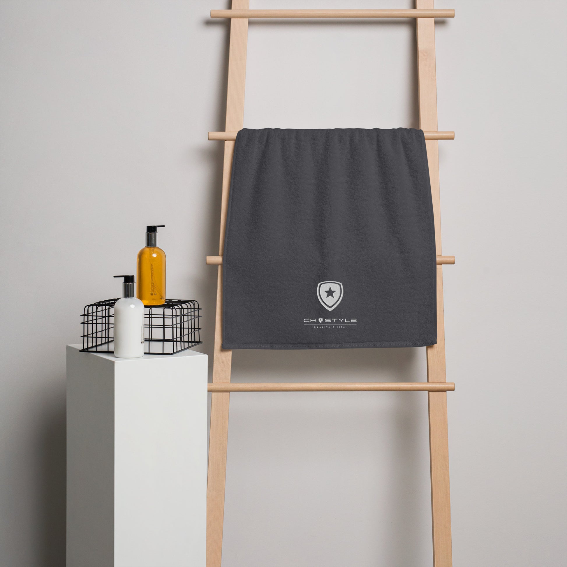 Luxe handdoek van Turks Katoen --CH Style-- | Grijs |
