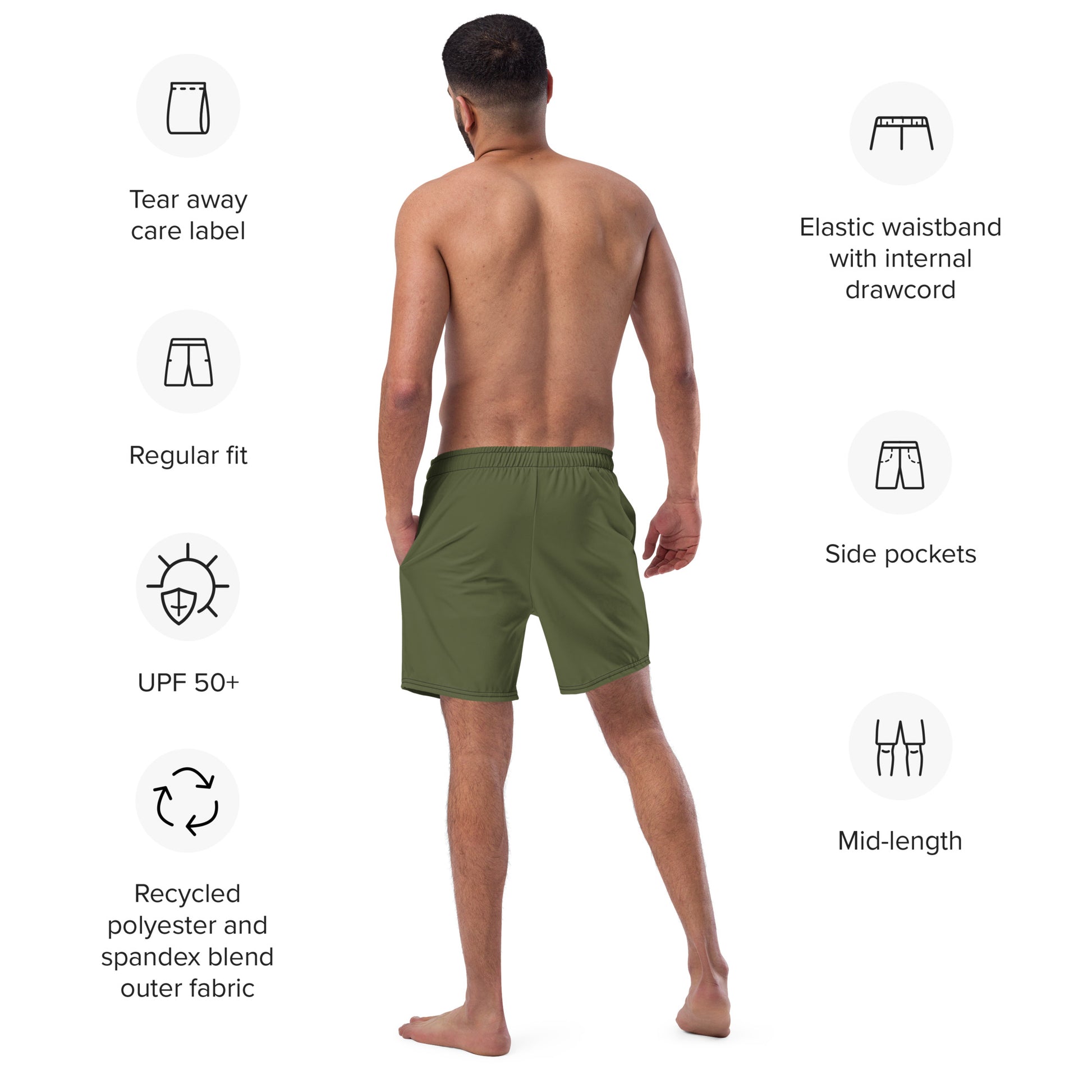 Men's swim trunks -Green-