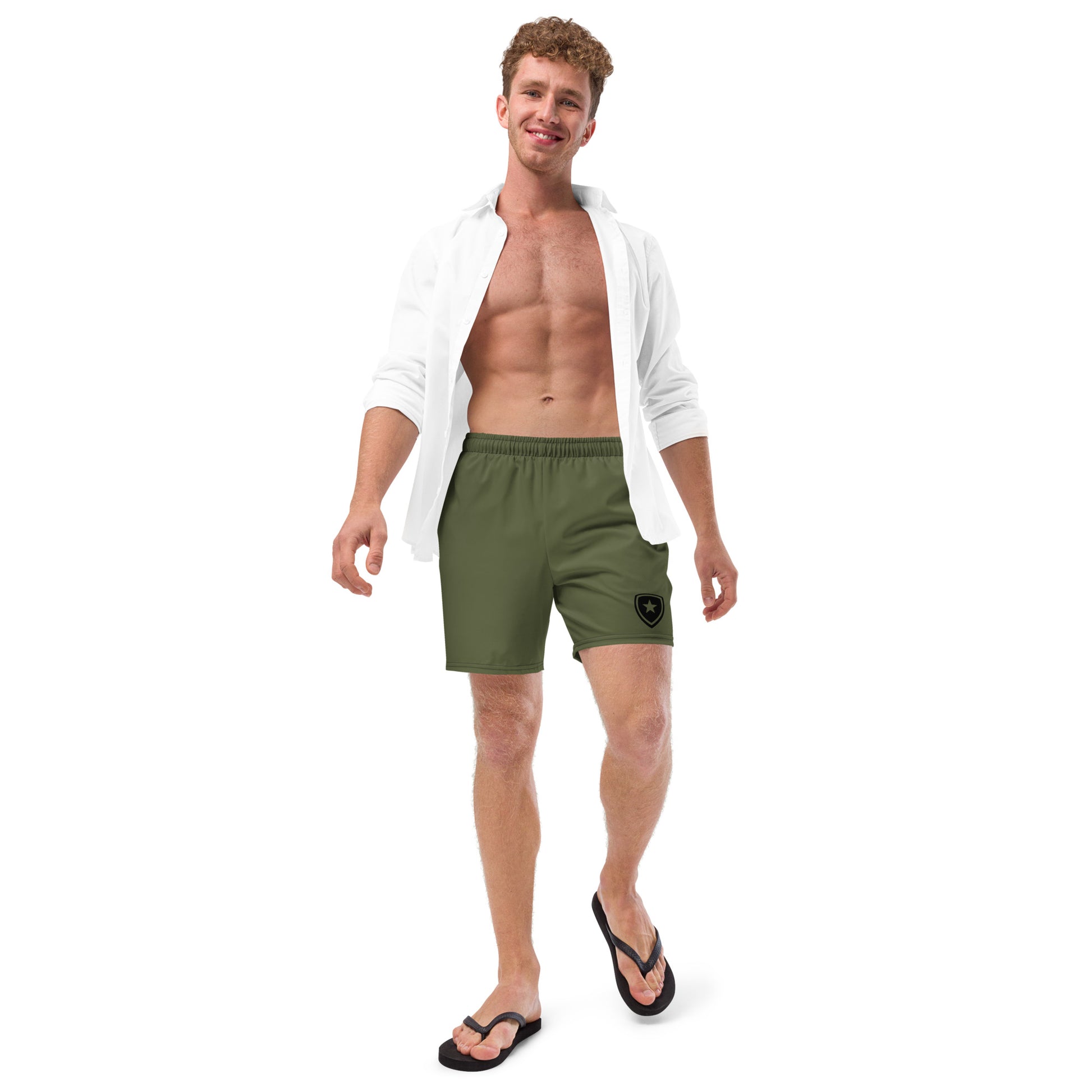Men's swim trunks -Green-