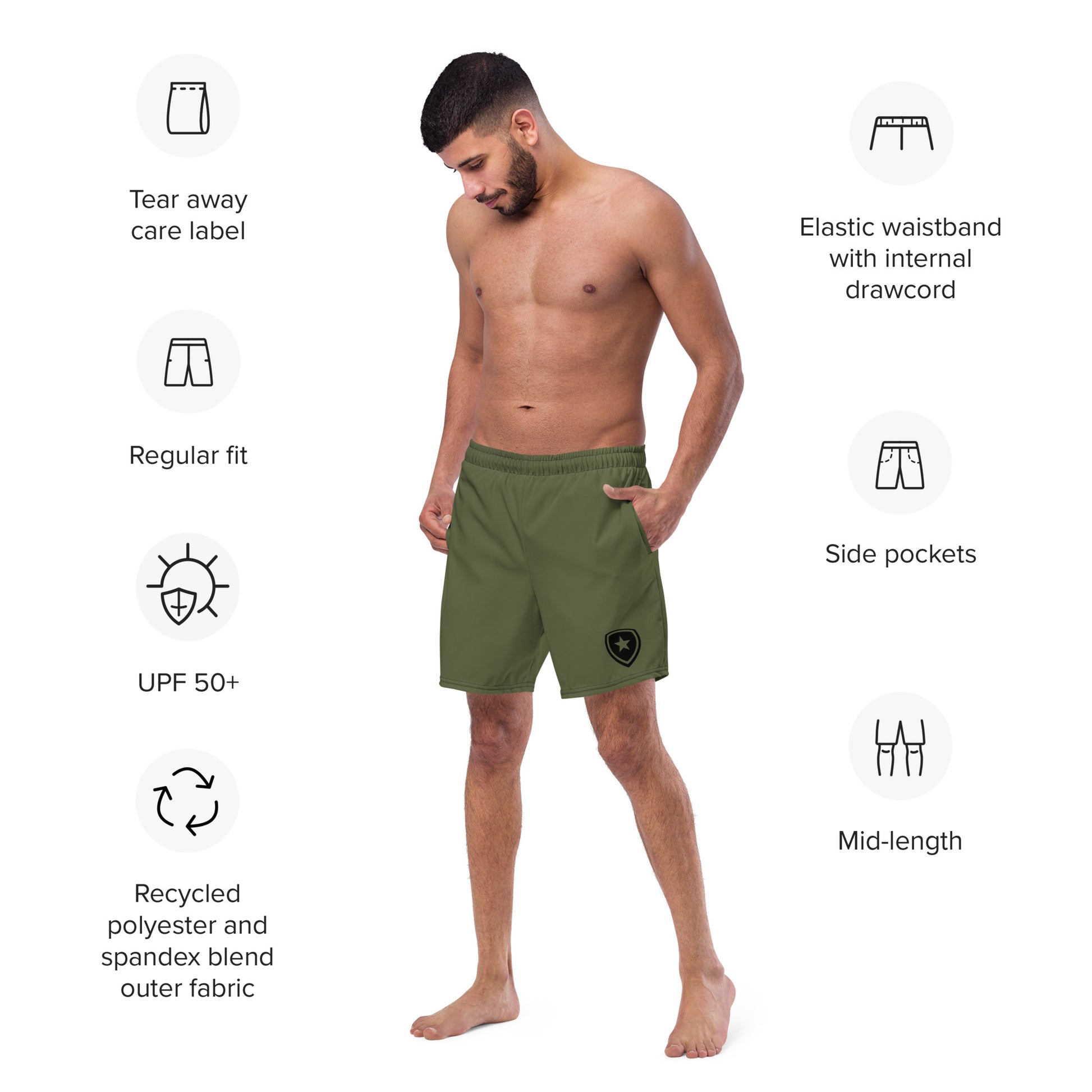 Men's swim trunks -Green-