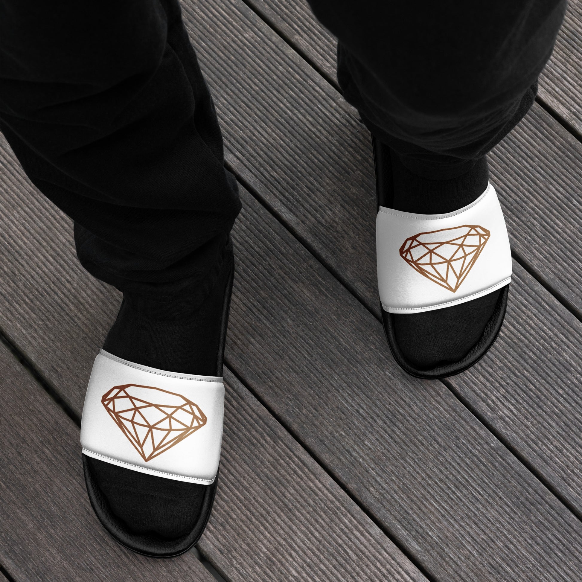 Luxe heren slippers --Donna G.-- | Zwart & Wit |