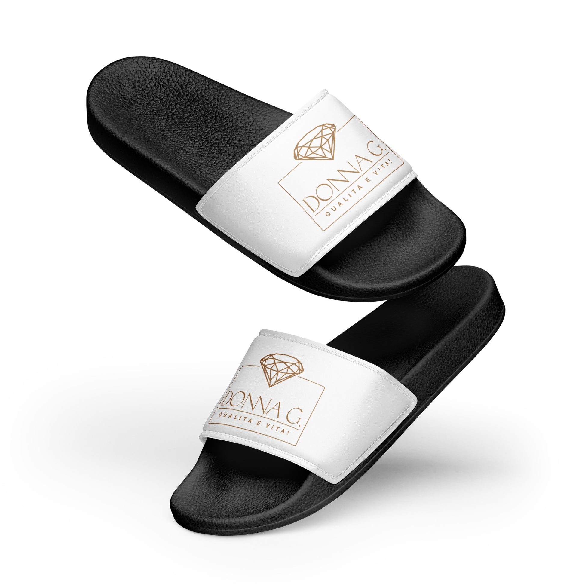 Luxe heren slippers -- Donna G. | Zwart & Wit |