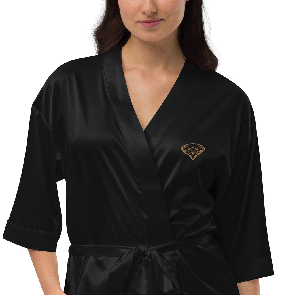 Satin robe Black --Donna G.--