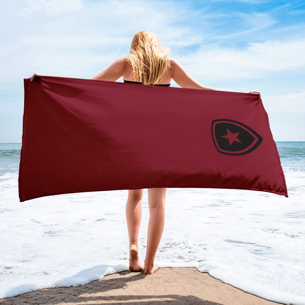 Luxe badkamer handdoek --CH Style-- | Bordeauxrood |