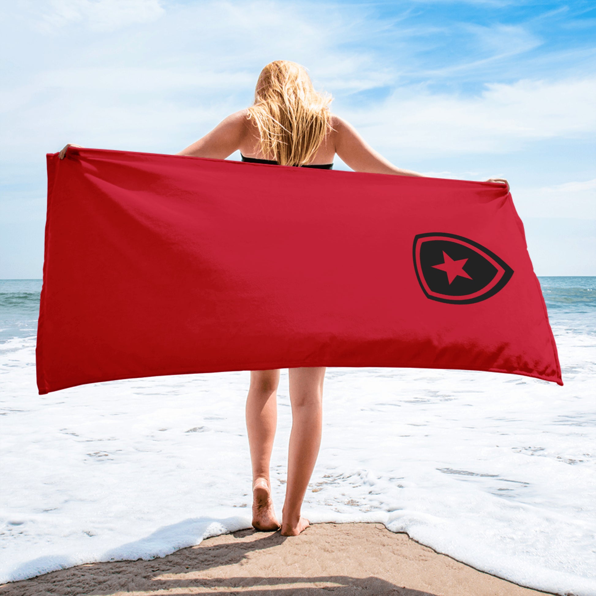 Luxe badkamer handdoek --CH Style-- | Rood |