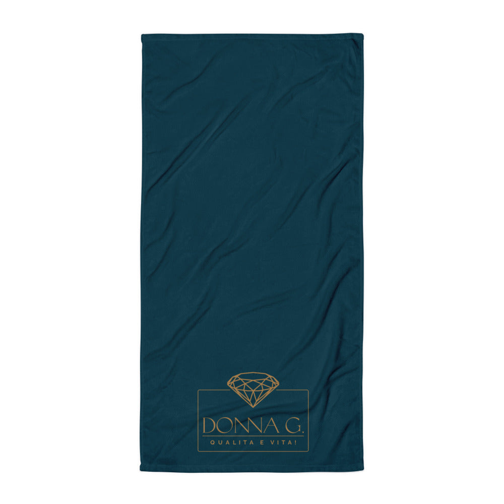 Luxe badkamer handdoek --Donna G. -- | Marineblauw |