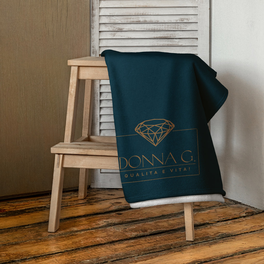 Luxe badkamer handdoek --Donna G. -- | Marineblauw |