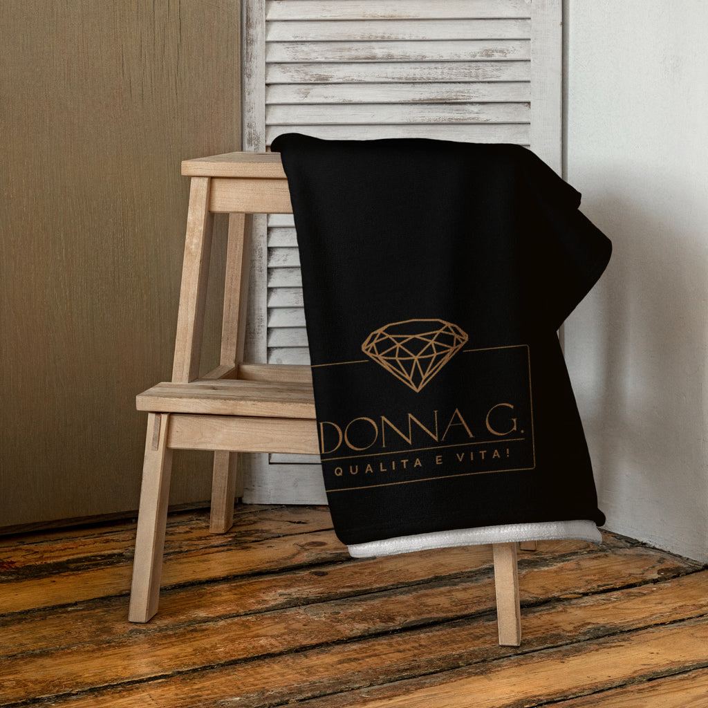 Luxe badkamer handdoek --Donna G. -- | Zwart |