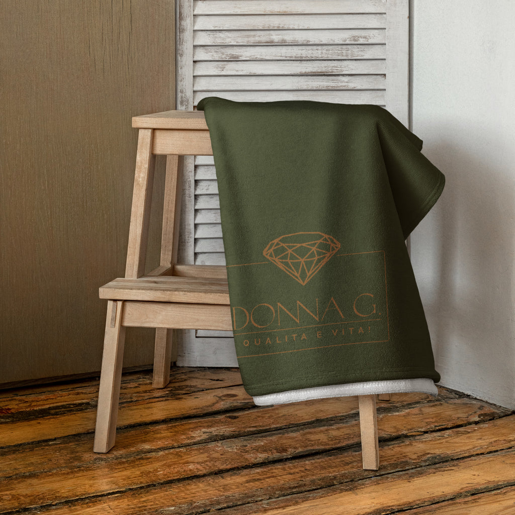 Luxe badkamer handdoek --Donna G.-- | Leger Groen |