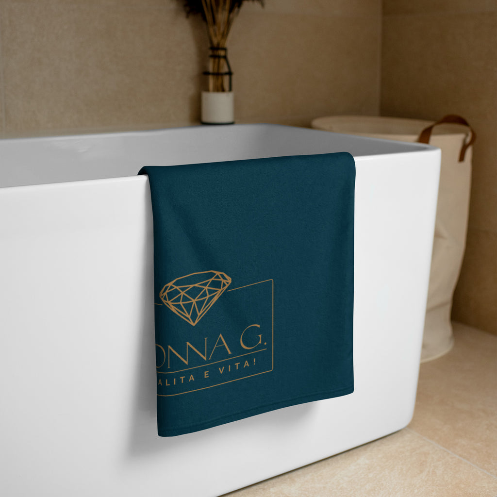 Luxe badkamer handdoek --Donna G. -- | Marineblauw |