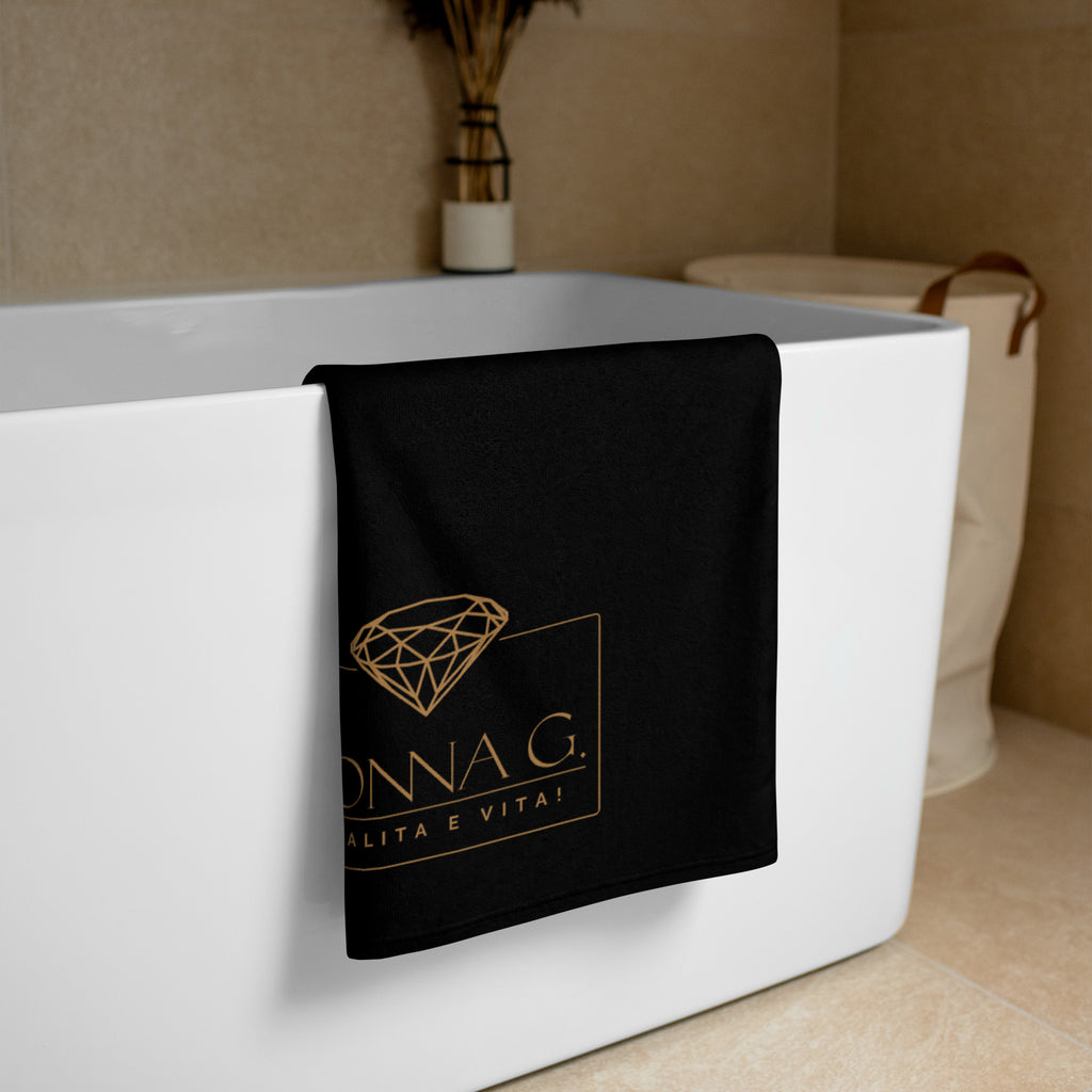 Luxe badkamer handdoek --Donna G. -- | Zwart |
