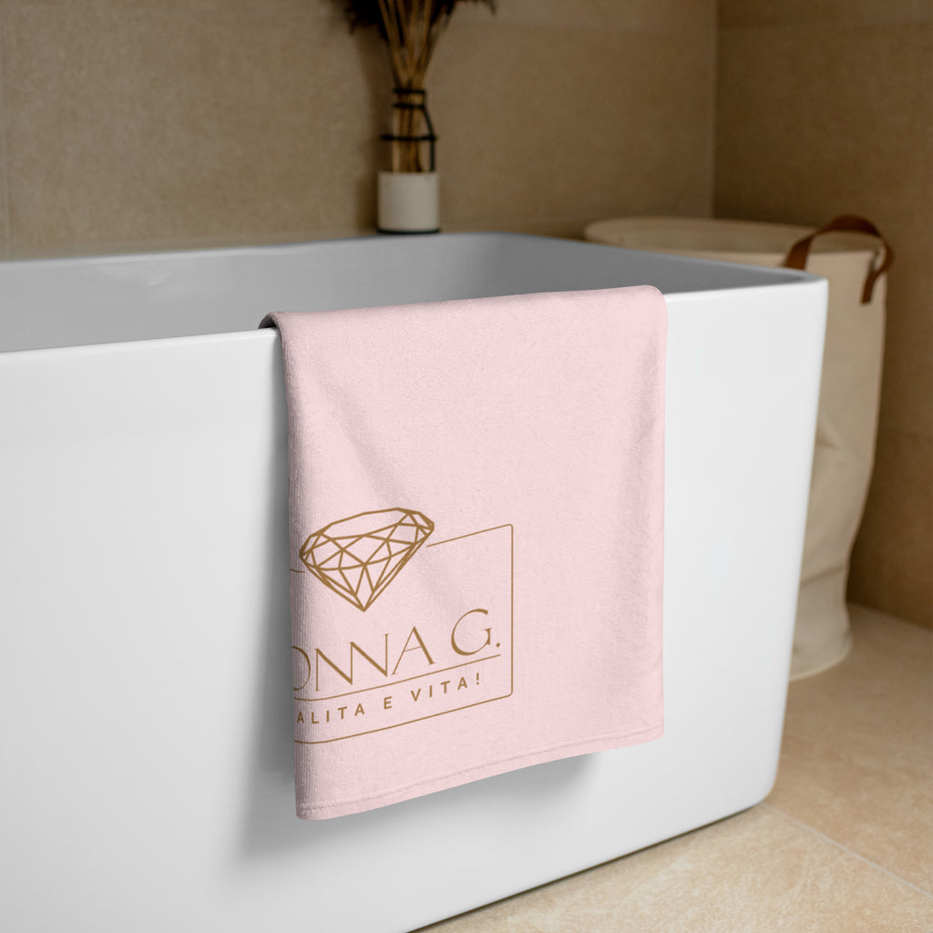 Luxe badkamer handdoek --Donna G.-- | Roze |