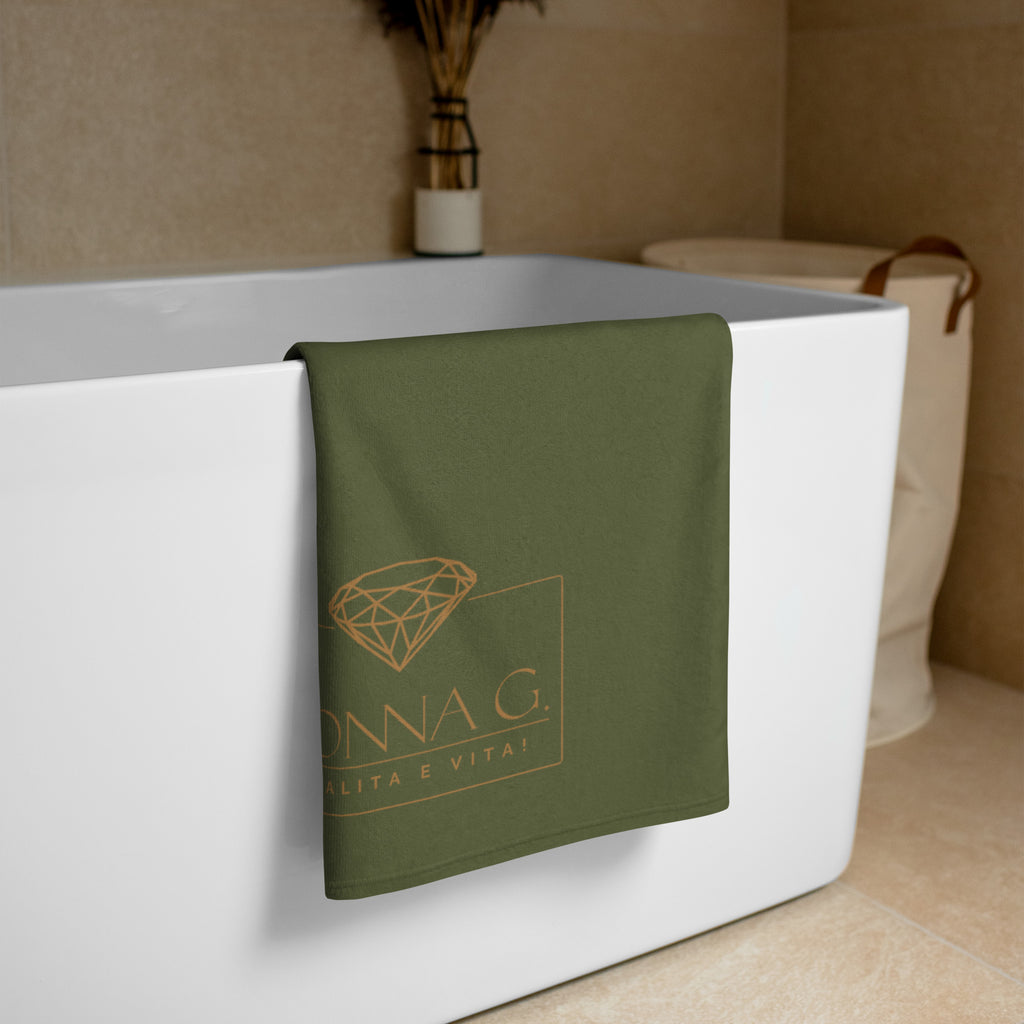 Luxe badkamer handdoek --Donna G.-- | Leger Groen |