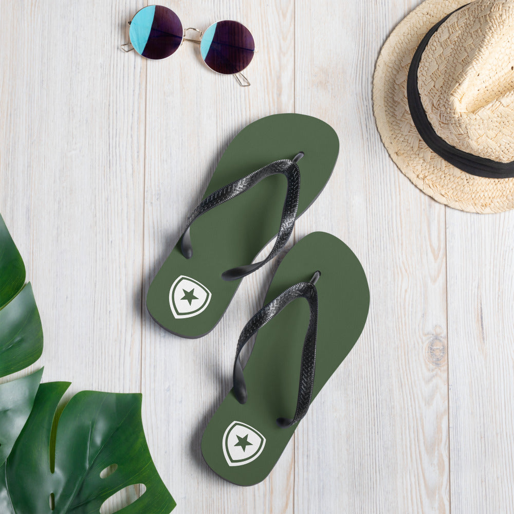 Luxe Slippers  --CH Style-- | Leger groen/wit |