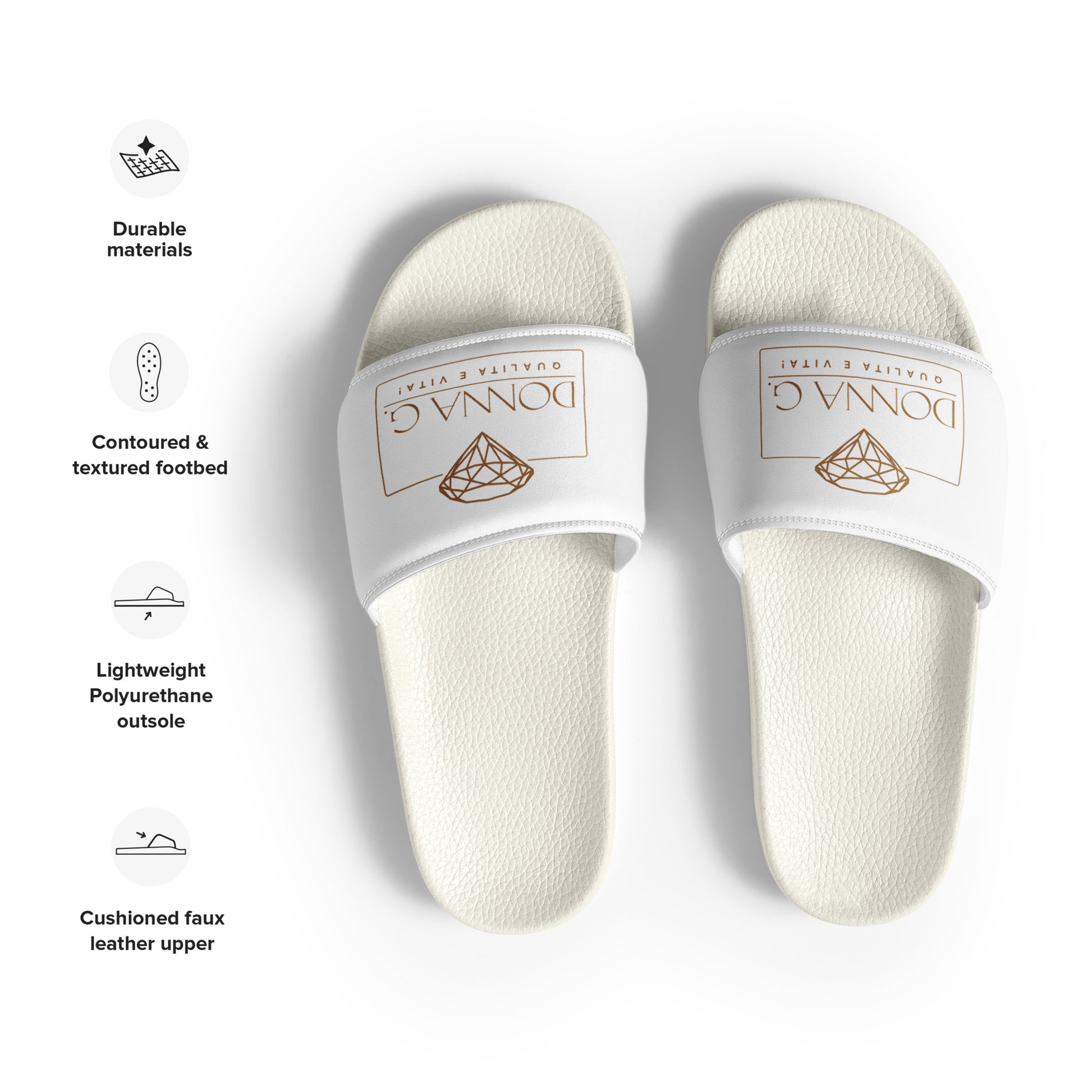 Luxe dames slippers -- Donna G. -- | Wit |