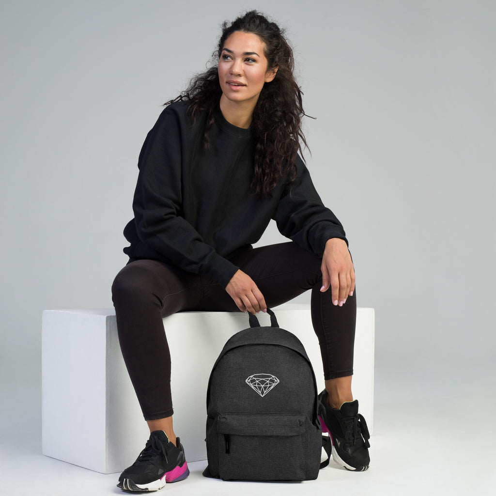 Luxury Embroidered Backpack --Donna G.-- Dark Grey