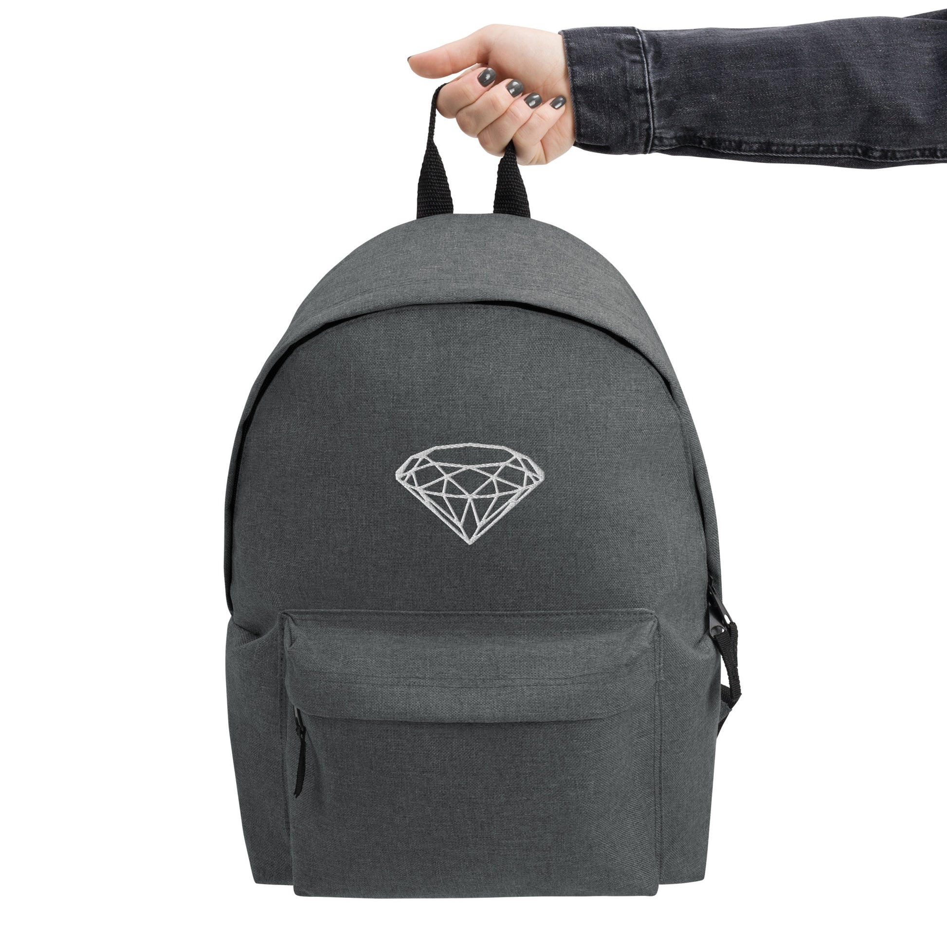 Luxury Embroidered Backpack --Donna G.-- Grey
