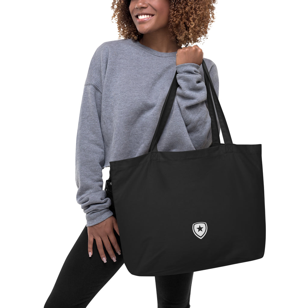 100% Organic Large Tote Bag --CH Style-- Black