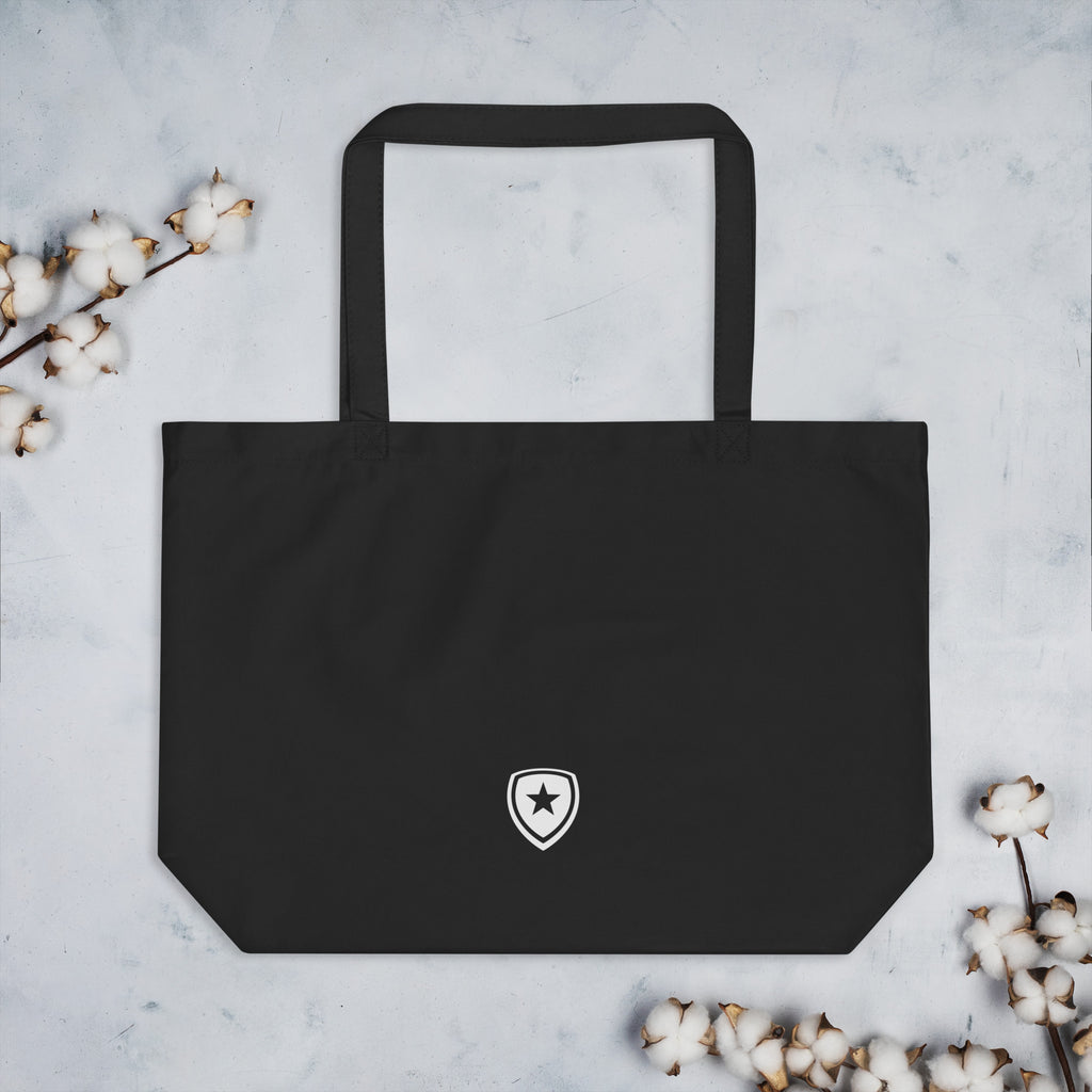 100% Organic Large Tote Bag --CH Style-- Black