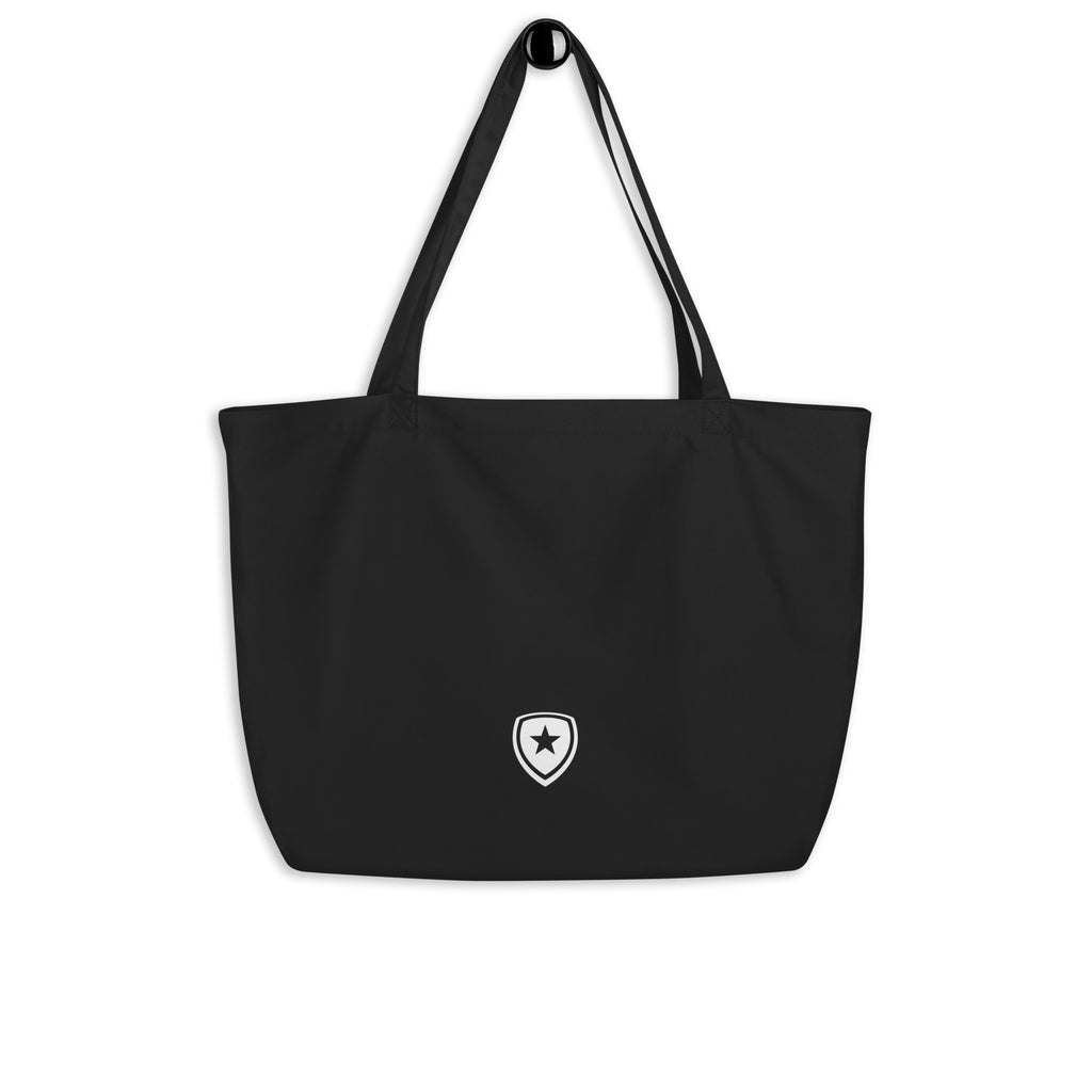 100% Organic Large Tote Bag --CH Style-- Black