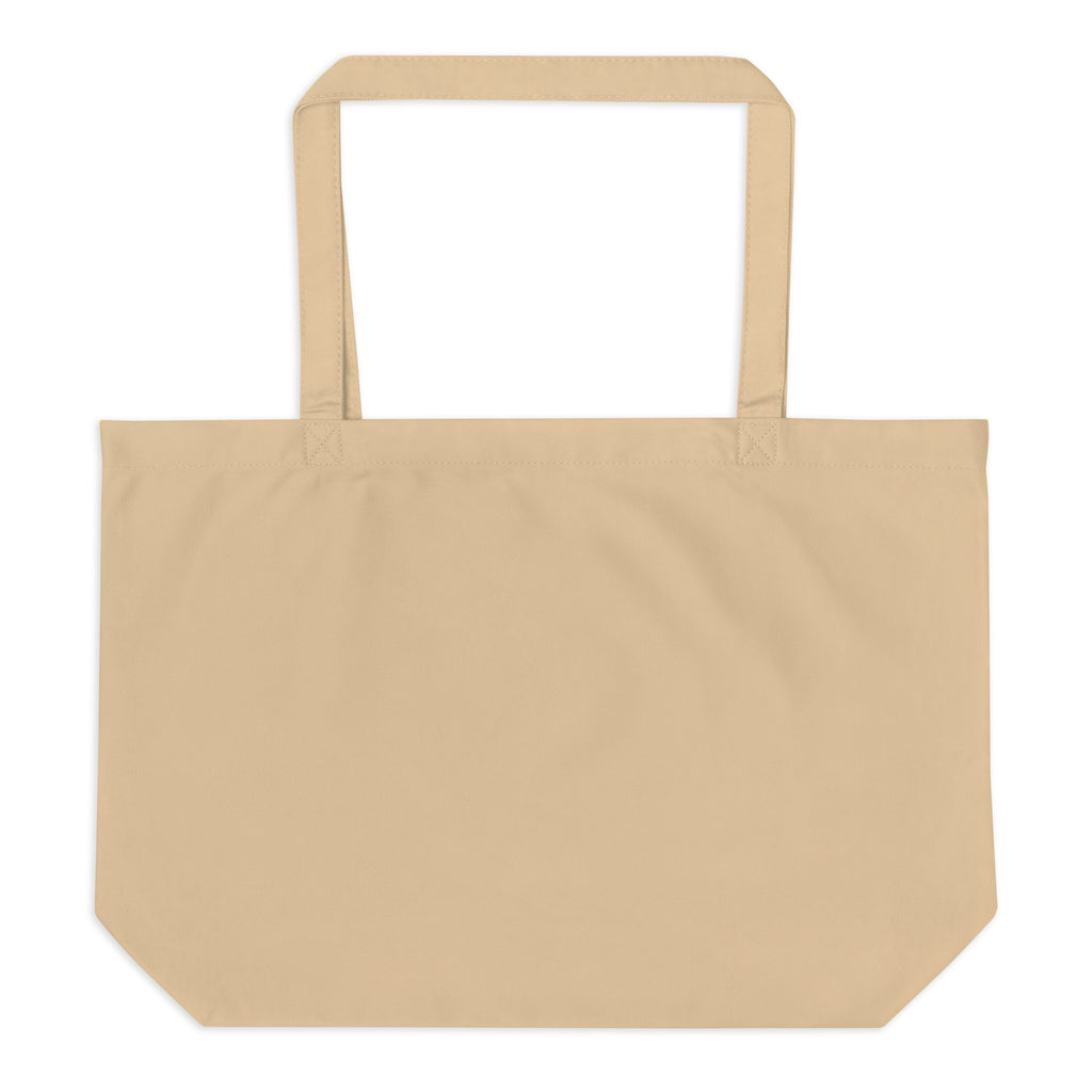 100% Organic Large Tote Bag --CH Style-- Beige