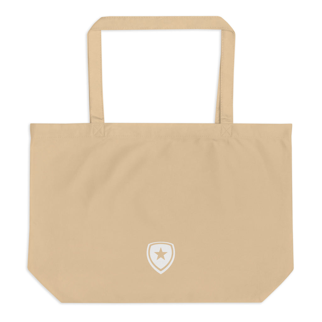 100% Organic Large Tote Bag --CH Style-- Beige