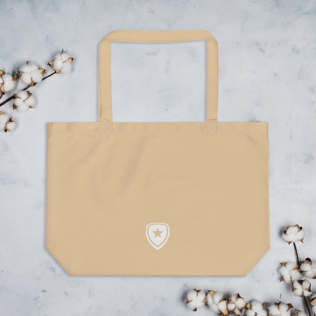 100% Organic Large Tote Bag --CH Style-- Beige