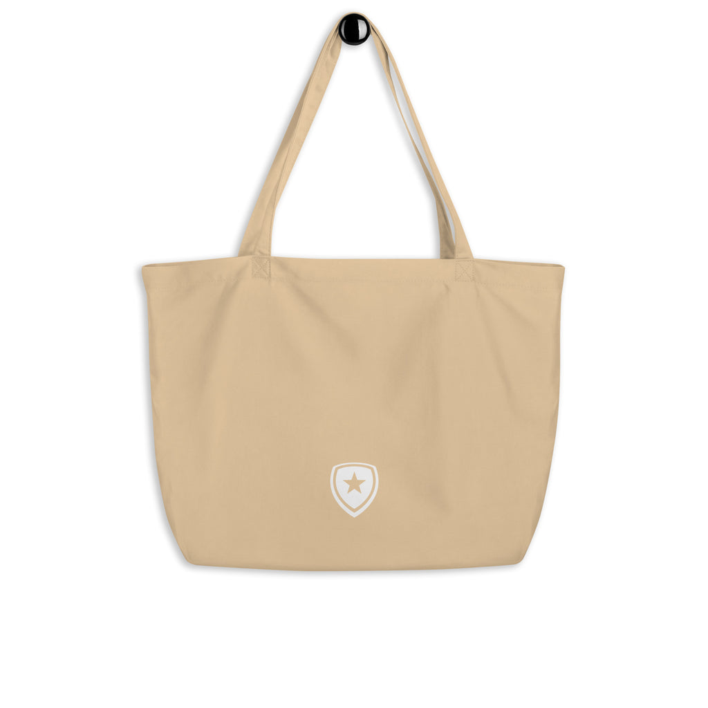 100% Organic Large Tote Bag --CH Style-- Beige