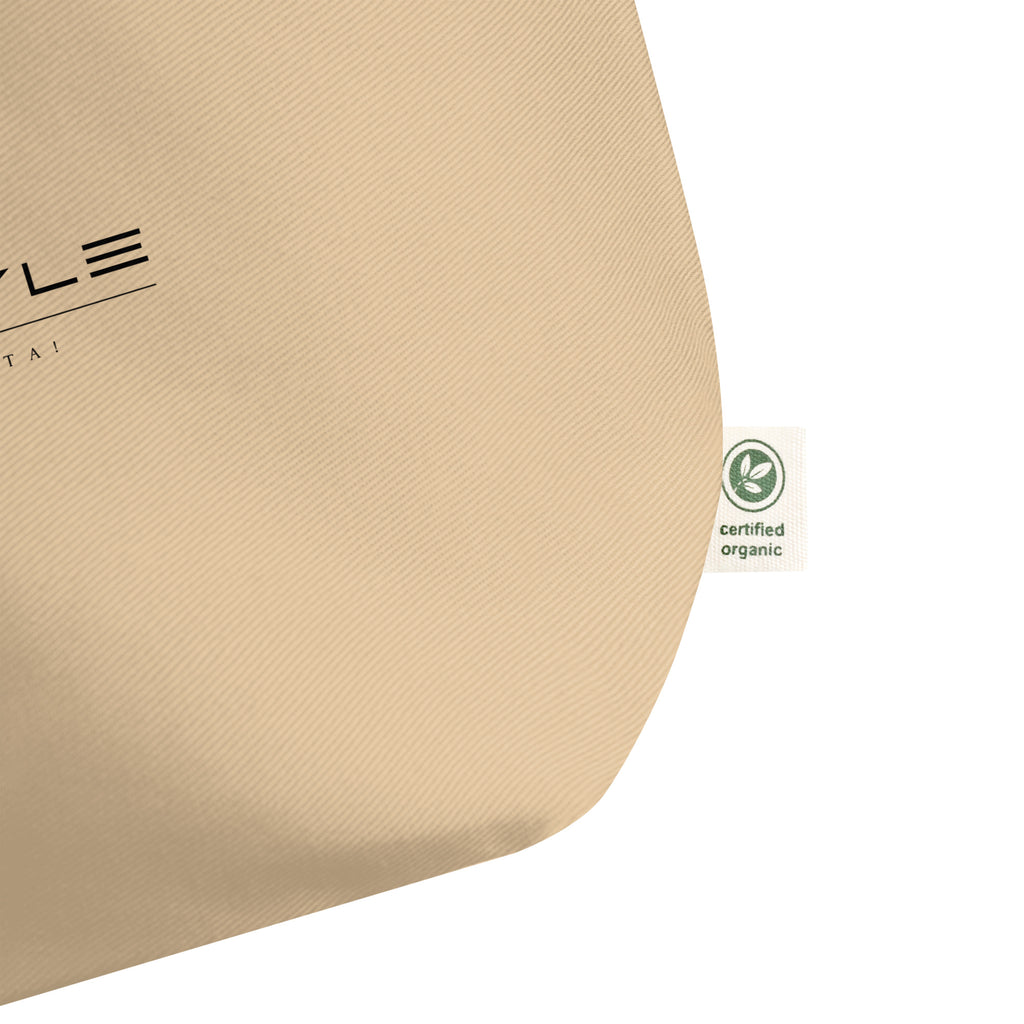 100% Organic Large Tote Bag --CH Style-- Beige
