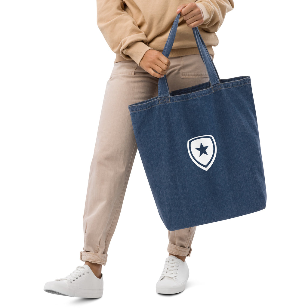100% Organic Denim Tote Bag