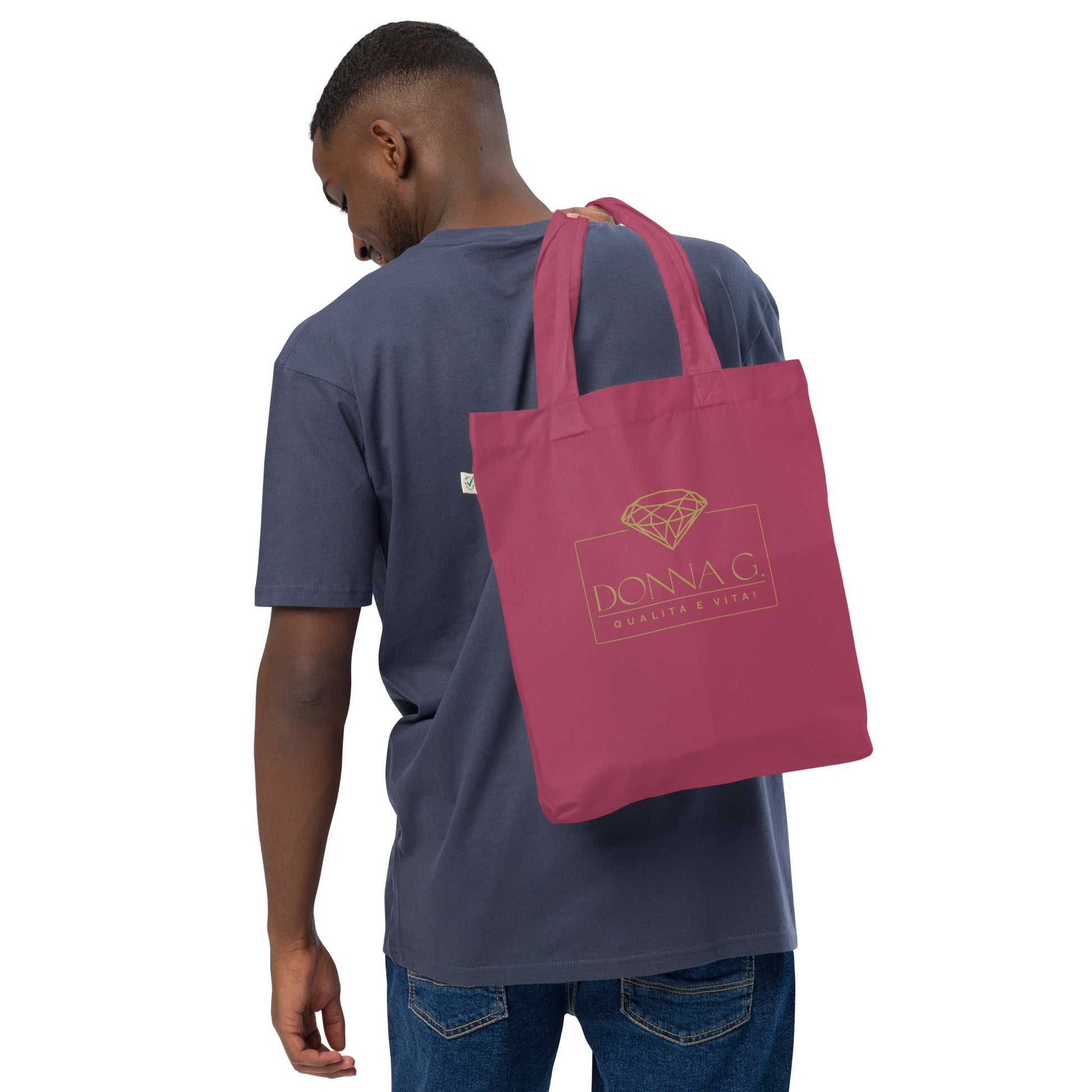 100% Organic Fashion Tote Bag --Donna G.-- Red