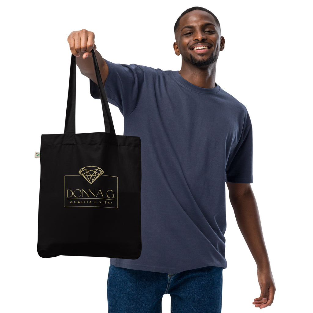 100% Organic fashion tote bag -- Donna G. -- Black
