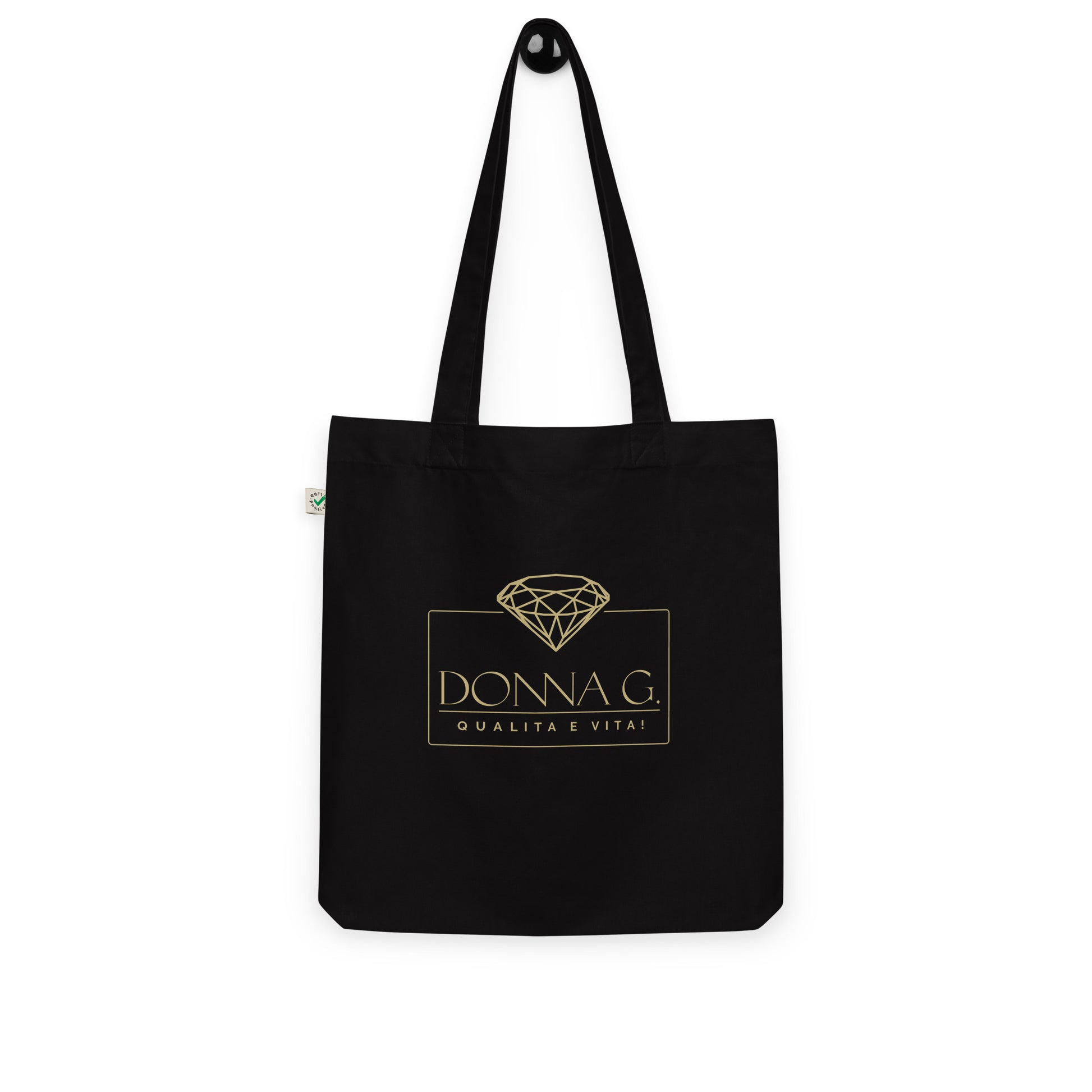 100% Organic fashion tote bag -- Donna G. -- Black