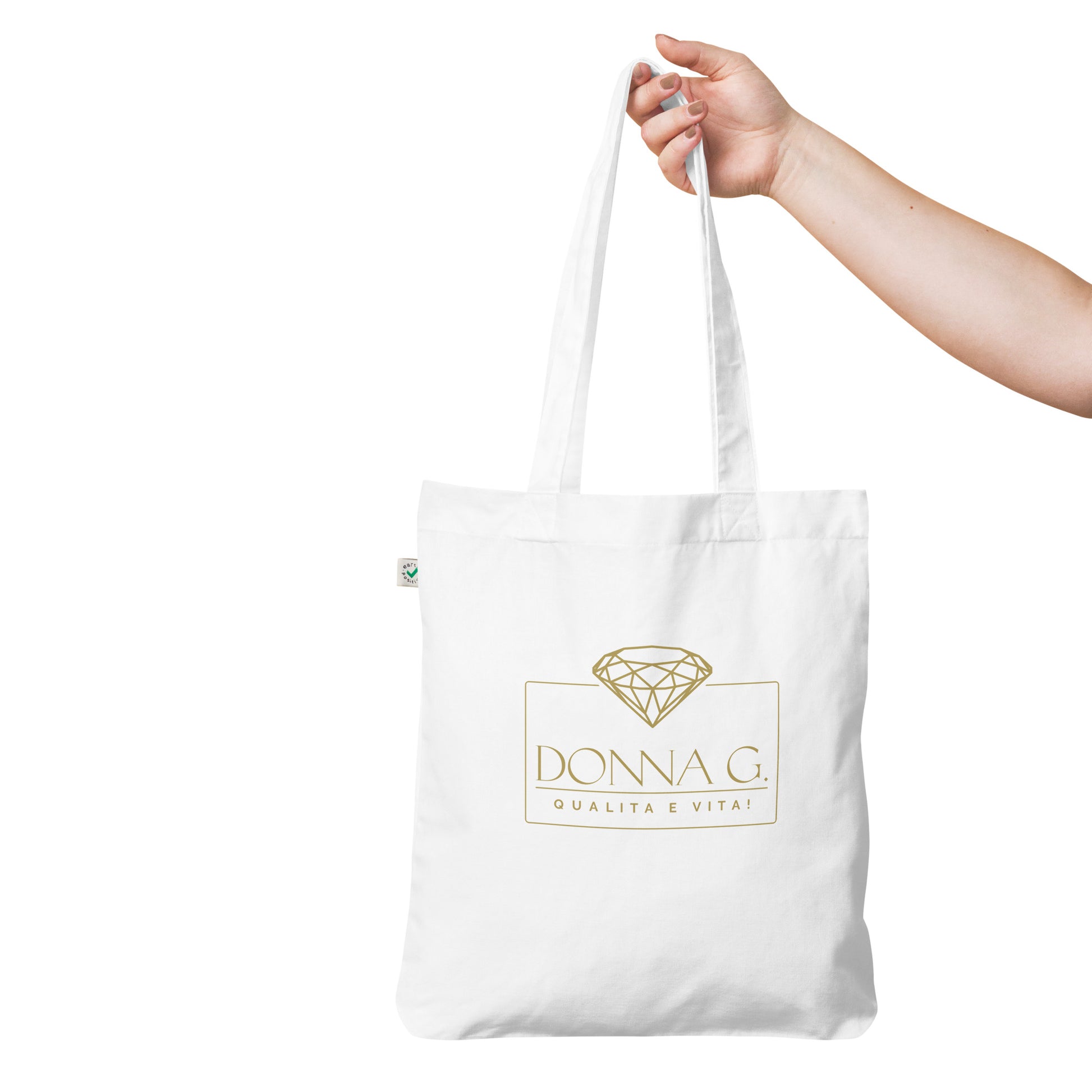 100% Organic fashion tote bag --Donna G.-- White