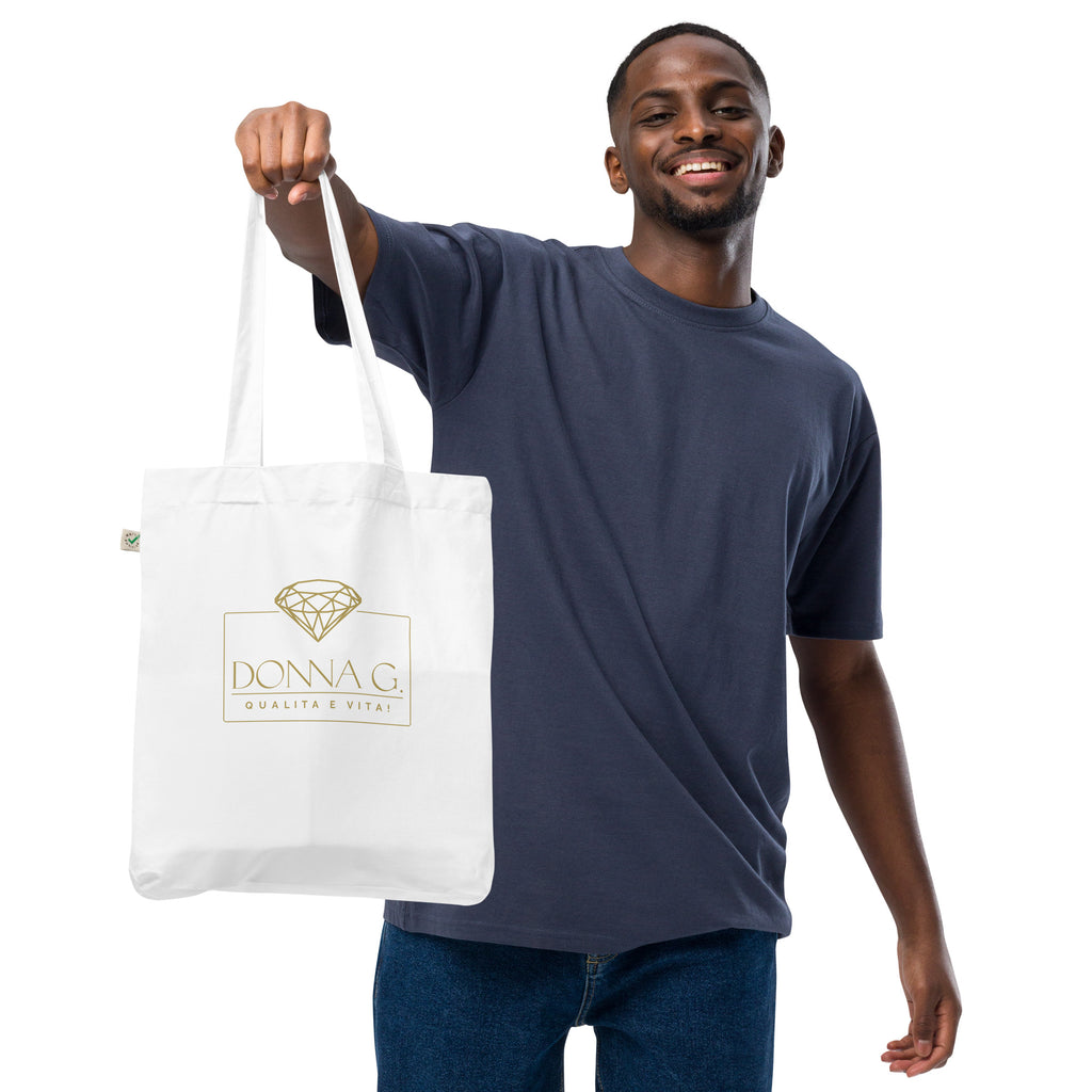 100% Organic fashion tote bag --Donna G.-- White