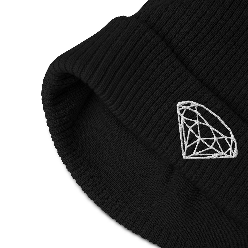 100% Organic Ribbed Beanie --Donna G.-- Black
